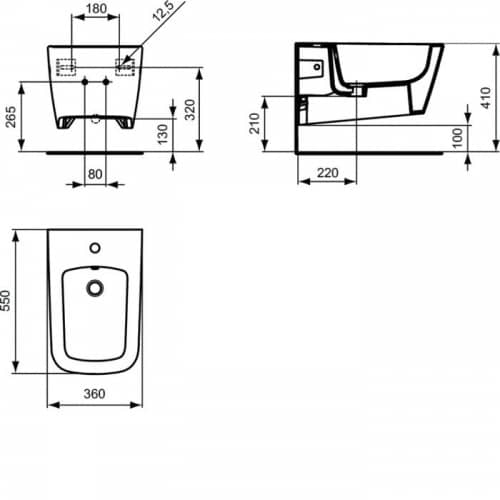 Купить Биде Ideal Standard Simply U J469401 подвесное по низкой цене