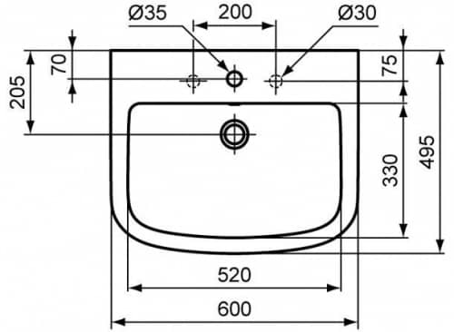 Купить Раковина Ideal Standard Tempo T056401 подвесная 600x500 мм по низкой цене