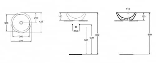 Купить Раковина Ideal Standard Strada K078301 накладная 425x425 мм по низкой цене