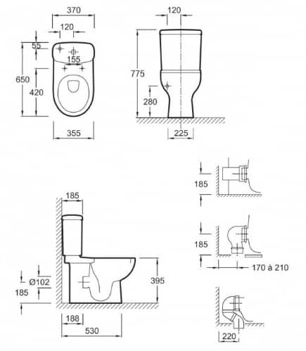 Купить Унитаз Jacob Delafon Panache E1370-00 напольный по низкой цене
