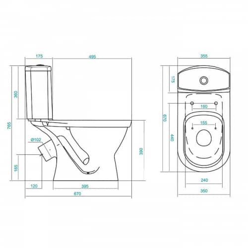 Купить Унитаз-компакт Santek Алькор 1WH302196 с бачком по низкой цене