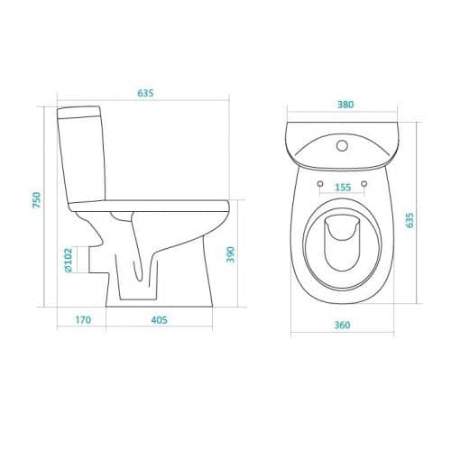 Купить Унитаз-компакт Santek Анимо 1WH302132 с бачком по низкой цене