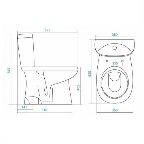 Купить Унитаз-компакт Santek Анимо 1WH302133 с бачком по низкой цене