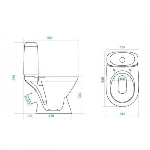 Купить Унитаз-компакт Santek Римини 1WH110128 с бачком по низкой цене