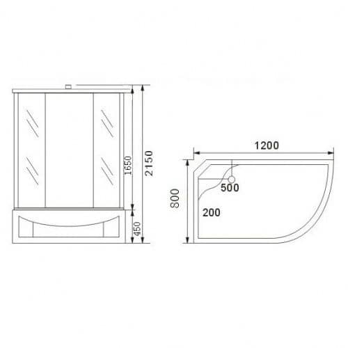 Купить Душевая кабина Aqualux AQ-4072GFR Modo-120 правая 1200х800х2150 мм по низкой цене