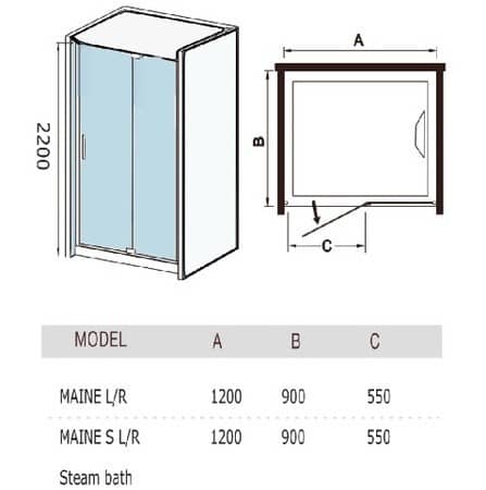 Купить Душевая кабина Weltwasser WW1000 Maine S R с паром 1200х900x2000 мм по низкой цене