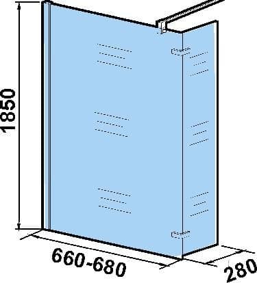 Купить Ограждение Weltwasser WW400 Walk-In 70G+30G душевое 680х280х1850 мм по низкой цене