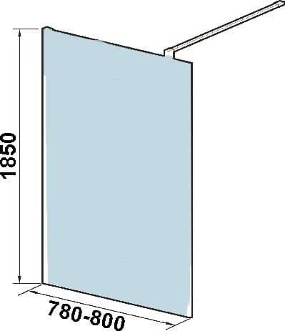 Купить Ограждение Weltwasser WW400 Walk-In WW400 80G-1 душевое 800х1850 мм по низкой цене