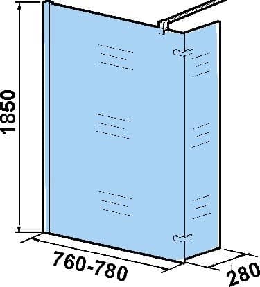 Купить Ограждение Weltwasser WW400 Walk-In 80G+30G душевое 780х280х1850 мм по низкой цене
