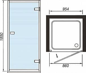 Купить Дверь Weltwasser WW800 800K1-100 в нишу душевая 1000х1850 мм по низкой цене