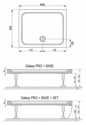 Купить Поддон Ravak Gigant Pro Chrom душевой прямоугольный 1000x800х30 мм по низкой цене
