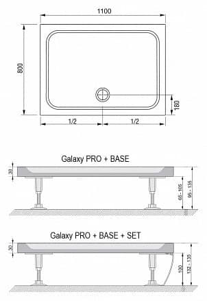 Купить Поддон Ravak Gigant Pro Chrom душевой прямоугольный 1100x800х30 мм по низкой цене