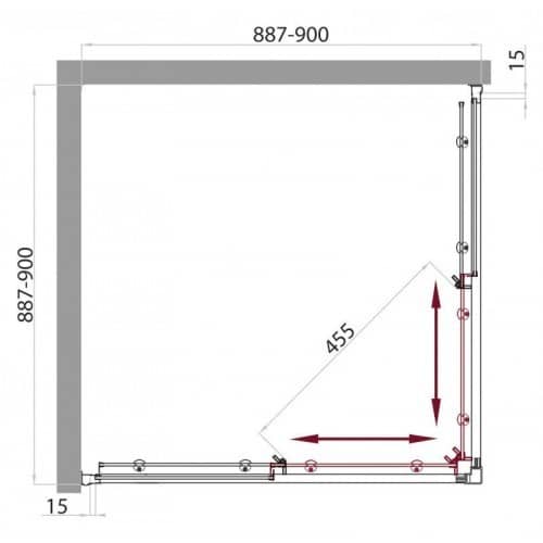 Купить Душевая кабина BelBagno Uno CAB-A-2-90-C-Cr 900х900x2250 мм по низкой цене