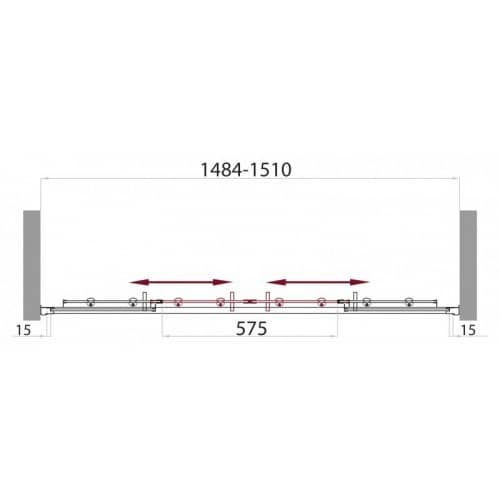 Купить Дверь BelBagno Uno душевая на ванну VF-2-150/145-P-Cr 1500x1450 мм по низкой цене