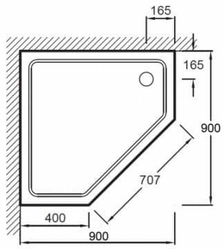 Купить Поддон Jacob Delafon Flight E62445-00 душевой пятиугольный 900х900х40 мм по низкой цене