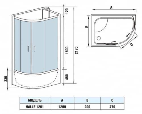 Купить Душевая кабина Weltwasser WW500 Halle 1201 L 1200х900х2170 мм по низкой цене