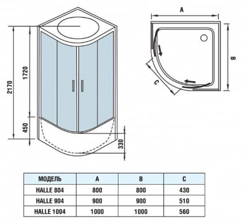 Купить Душевая кабина Weltwasser WW500 Halle 804 800х800х2170 мм по низкой цене