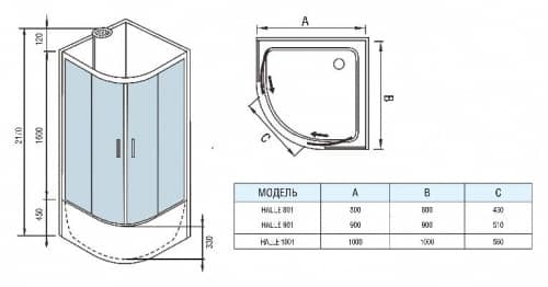 Купить Душевая кабина Weltwasser WW500 Halle 901 900х900х2170 мм по низкой цене