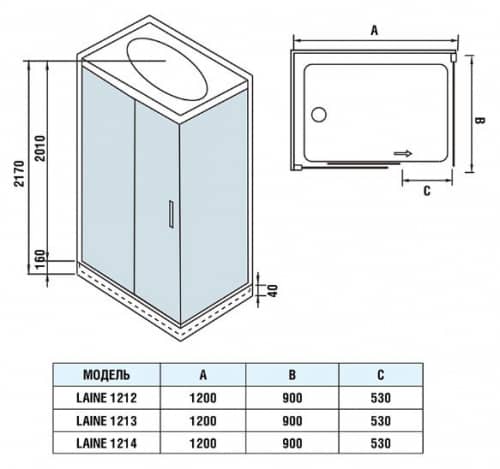Купить Душевая кабина Weltwasser WW500 Laine 1214 1200х900х2170 мм по низкой цене