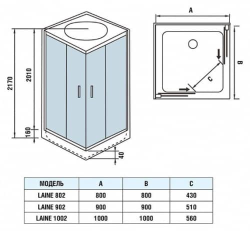 Купить Душевая кабина Weltwasser WW500 Laine 902 900х900х2170 мм по низкой цене