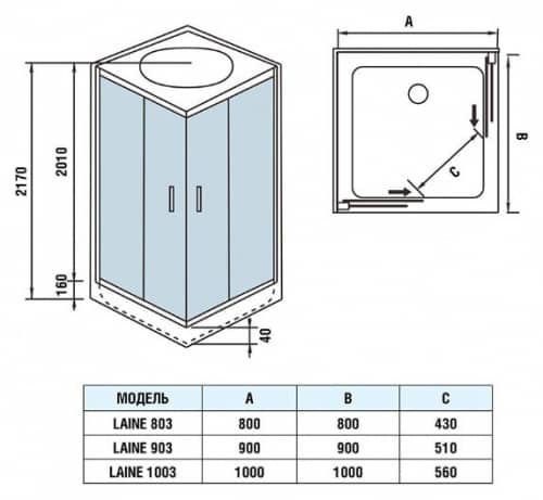 Купить Душевая кабина Weltwasser WW500 Laine 903 900х900х2170 мм по низкой цене