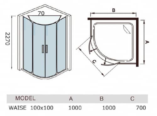 Купить Душевая кабина Weltwasser WW 1000 Waise 1000х1000х2270 мм по низкой цене