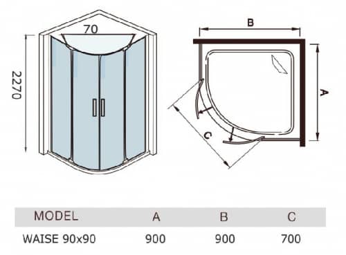 Купить Душевая кабина Weltwasser WW 1000 Waise S с паром 900х900х2270 мм по низкой цене