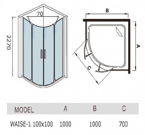 Купить Душевая кабина Weltwasser WW 1000 Waise-1 1000х1000х2270 мм по низкой цене