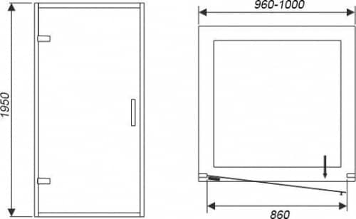 Купить Дверь Weltwasser WW900 900К1-100 в нишу душевая 1000х1950 мм по низкой цене