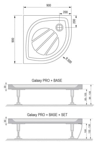 Купить Поддон Ravak Elipso Pro душевой полукруглый 900x900х30 мм по низкой цене