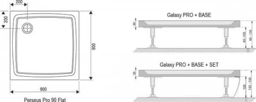 Купить Поддон Ravak Perseus Pro-80 Flat душевой квадратный 800x800х30 мм по низкой цене