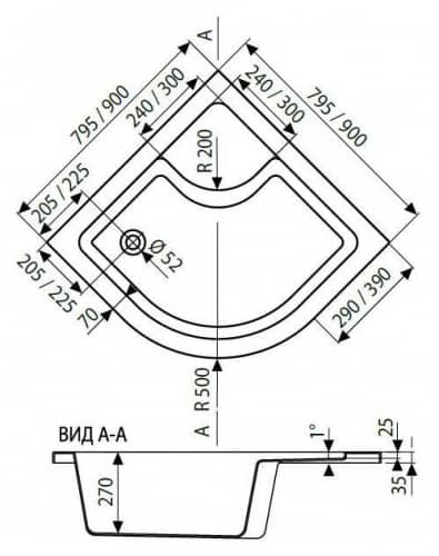 Купить Поддон Ravak Sabina-80 LA душевой полукруглый 800x800х270 мм по низкой цене