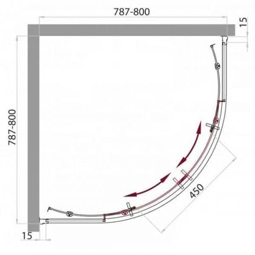 Купить Душевая кабина BelBagno Uno CAB-R-2-80-C-Cr 800х800x2250 мм по низкой цене