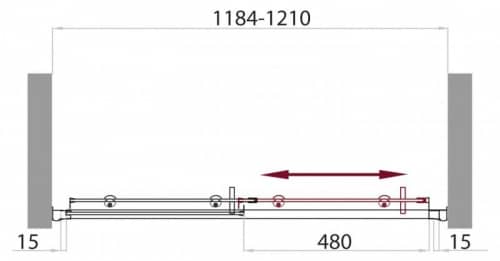 Купить Дверь BelBagno Uno BF-1-120-P-Cr в нишу душевая 1200x1850 мм по низкой цене