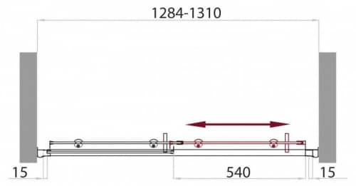 Купить Дверь BelBagno Uno BF-1-130-C-Cr в нишу душевая 1300x1850 мм по низкой цене
