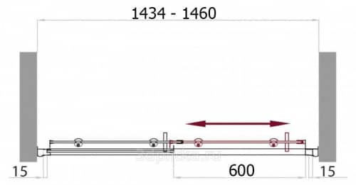 Купить Дверь BelBagno Uno BF-1-145-С-Cr в нишу душевая 1450x1850 мм по низкой цене