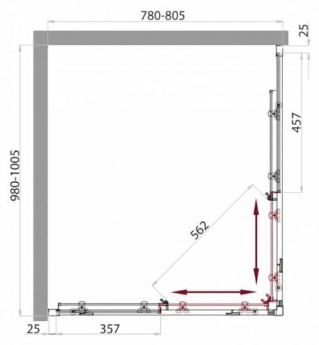 Купить Ограждение BelBagno Sela AH-2-100/80-C-Cr душевое 1000x800x1900 мм по низкой цене