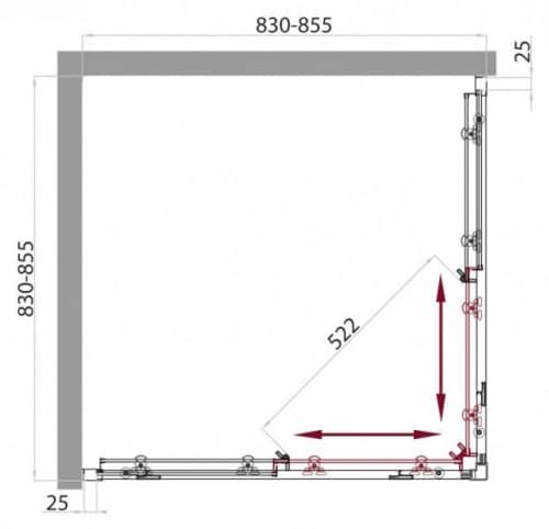 Купить Ограждение BelBagno Sela A-2-85-C-Cr душевое 850x850x1900 мм по низкой цене