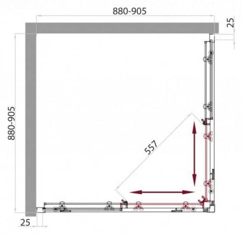 Купить Ограждение BelBagno Sela A-2-90-Ch-Cr душевое 900x900x1900 мм по низкой цене