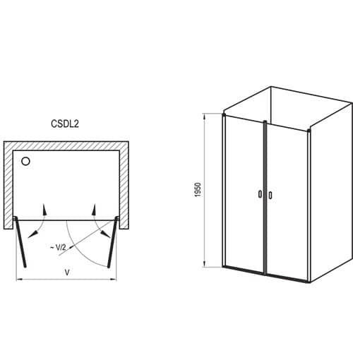 Купить Дверь Ravak Chrome CSDL2-100 Transparent душевая блестящая по низкой цене