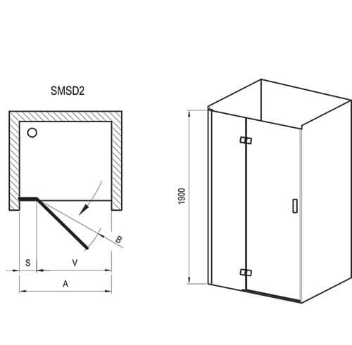 Купить Дверь Ravak Smart Line SMSD2-120 A-R Transparent душевая хром по низкой цене
