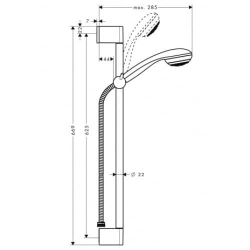 Душевой гарнитур Hansgrohe Croma 2jet/Unica S 27753000