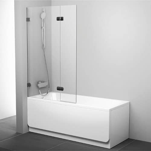 Купить Шторка Ravak Brilliant BVS2-100 L для ванны 2 створки, стекло Transparent хром 1500х1000 мм по низкой цене