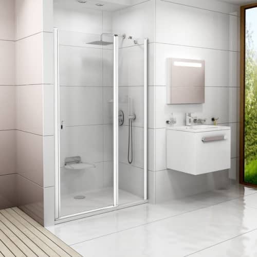 Купить Дверь Ravak Chrome CSD2-120 Transparent душевая белая по низкой цене