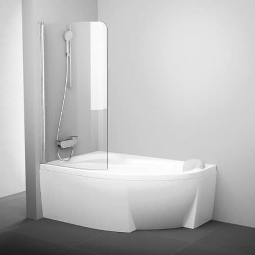Купить Шторка Ravak Chrome CVSK1 L для ванны стекло Transparent сатин 1500х850 мм по низкой цене