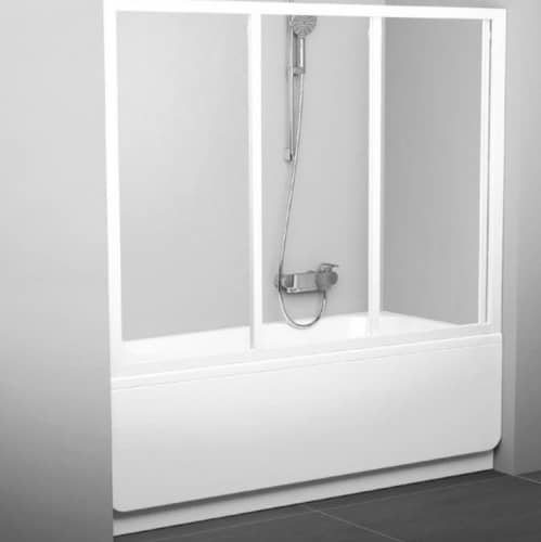 Купить Шторка Ravak Supernova AVDP3-120 для ванны, 3 створки, стекло Transparent белая 1370х1200 мм по низкой цене