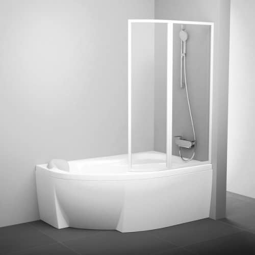 Купить Шторка Ravak Supernova VSK2 140 R для ванны, стекло Transparent белая 1500х1400 мм по низкой цене