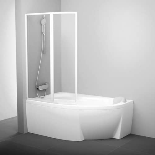 Купить Шторка Ravak Supernova VSK2 150 L для ванны, стекло Transparent белая 1500х1500 мм по низкой цене