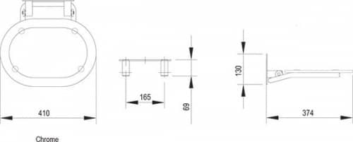 Купить Сиденье Ravak Ovo Chrome универсальное для душа складное Clear/White по низкой цене