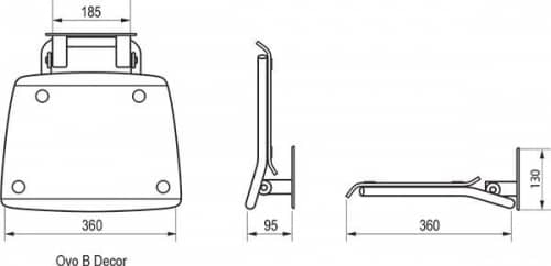 Купить Сиденье Ravak Ovo B универсальное для душа складное Decor Blueline по низкой цене